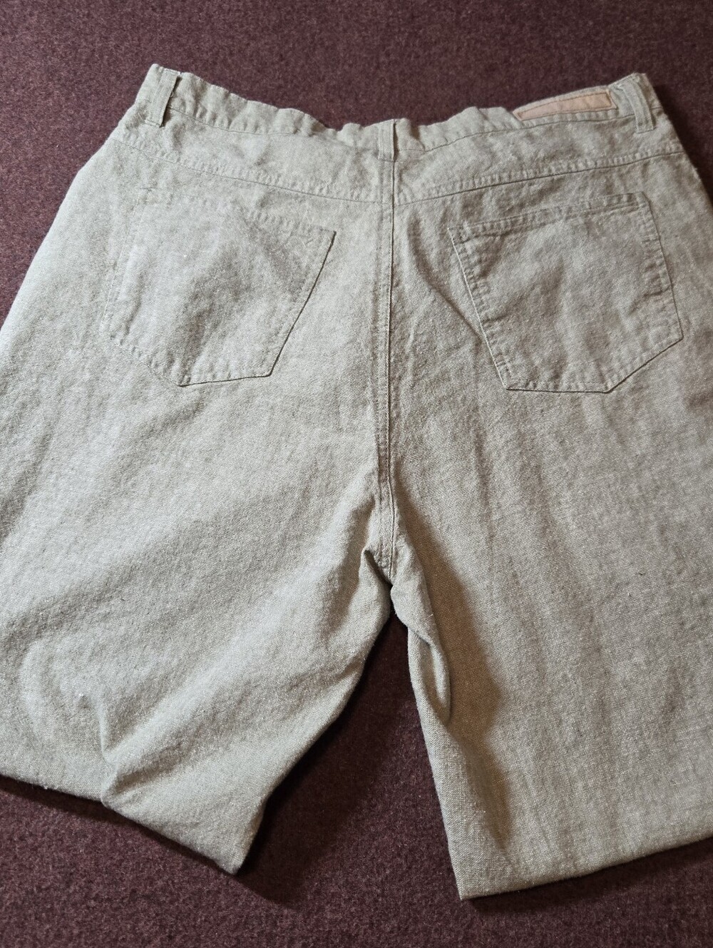 Vintage Bill Blass Linen Blend Trousers In Light Green Size 16 - Picture 13 of 15